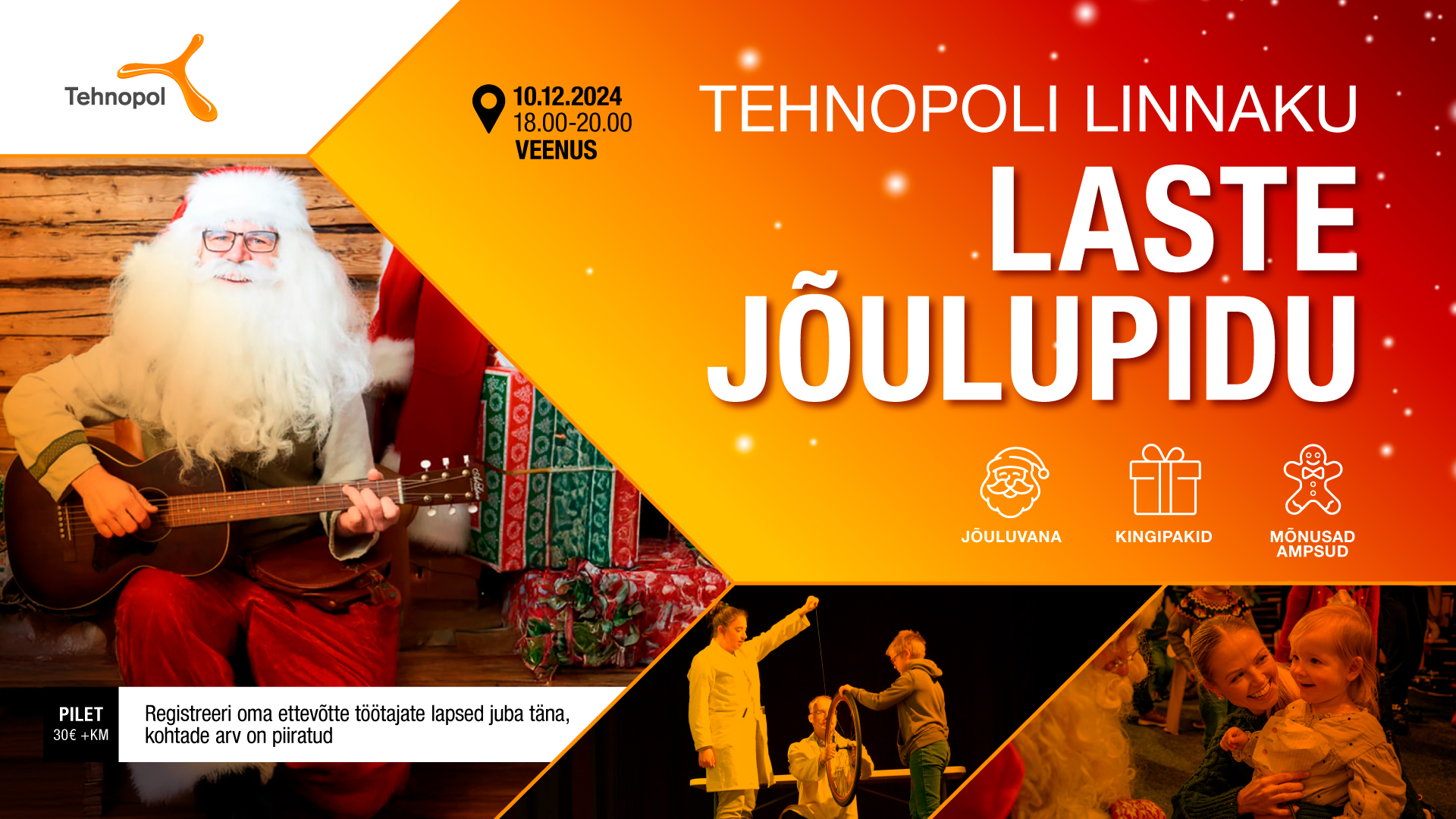 Teadusmaagiline talveõhtu Tehnopolis: linnaku lapsi ootavad teadusetendus, jõuluvana ja kingitused!