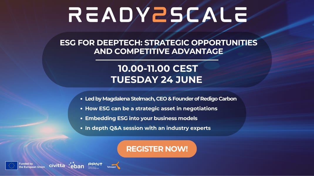 Tehnopol soovitab: ESG for deeptech – strategic opportunities and competitive advantage